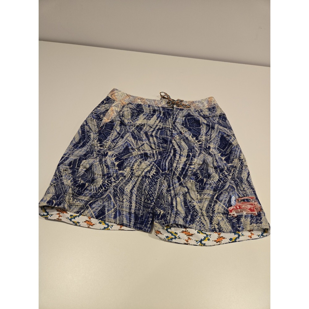 Robert Graham Swim Trunks Mens 34 Multicolor Lined  Floral Geometric Beach